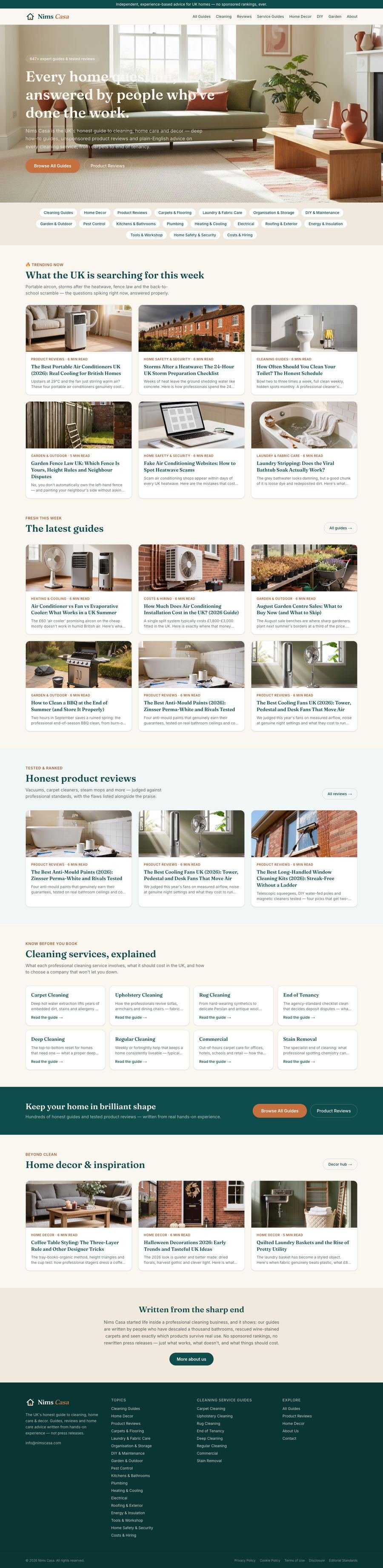 Full-page screenshot of Nims Casa